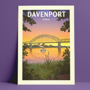 Vintage Davenport Iowa Vykort