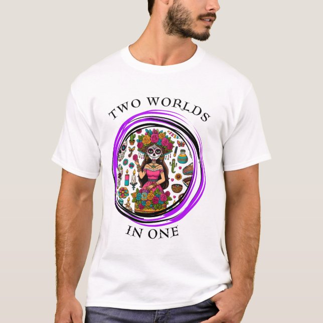 Vintage Day of the Dead Design T Shirt (Framsida)