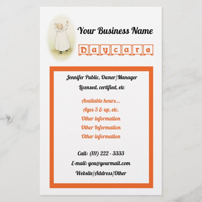 Vintage Daycare Business Flyer (Framsidan)