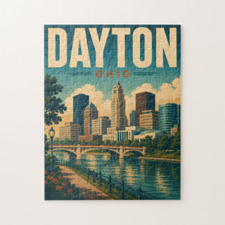 Vintage Dayton Ohio Siluett Pussel