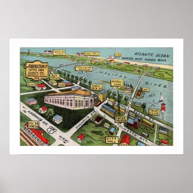 Vintage Daytona Beach Affisch Print (Framsidan)