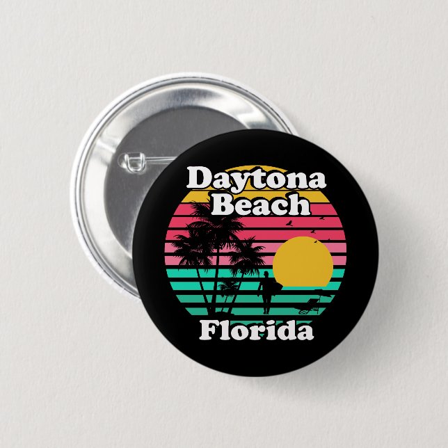 Vintage Daytona Beach Florida Knapp (Framsida & baksida)
