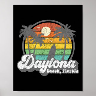 Vintage Daytona Beach Florida Surfing Retro 70-tal Poster