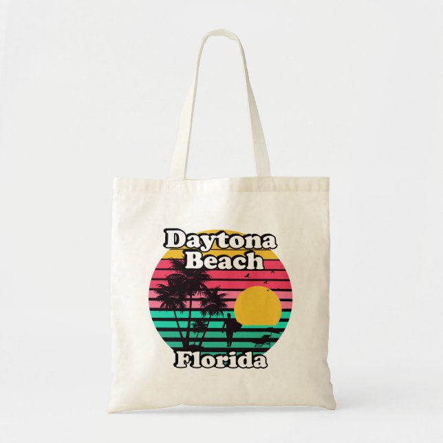 Vintage Daytona Beach Florida Tygkasse (Framsidan)