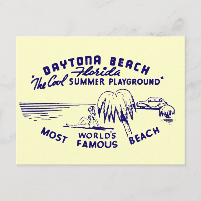 Vintage Daytona Beach Vykort (Framsida)