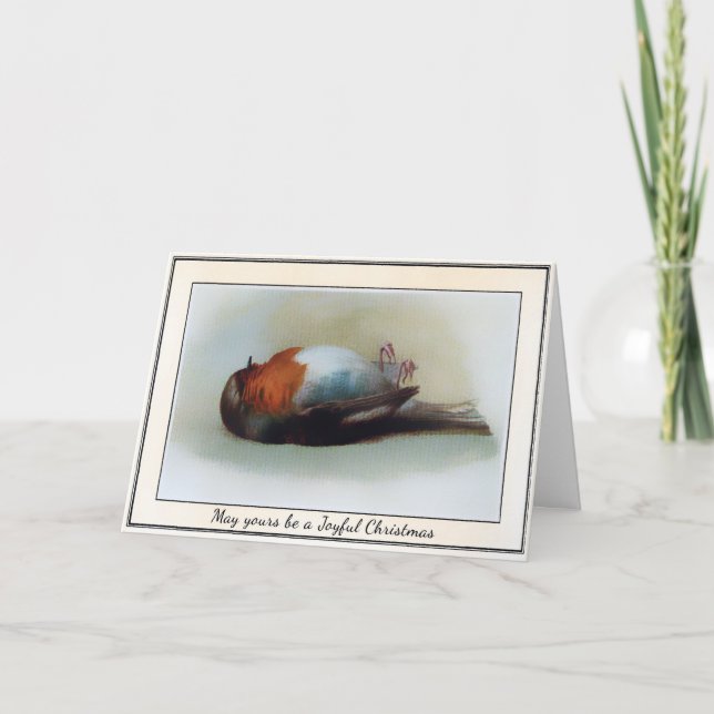 Vintage Dead Bird-jul Helgkort (Framsida)