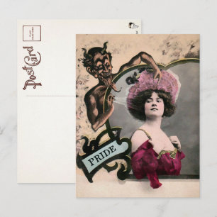 Vintage Deadly Sin Stolthet Postkort Vykort