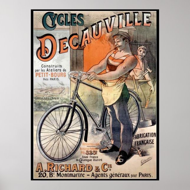 Vintage Decauville Cycles and Art Poster (Framsidan)