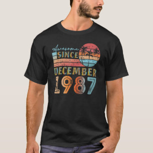 vintage december 1987 92 år gammal 35e födelsedag t shirt