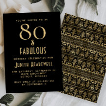 Vintage Deco 80 och fantastisk svart 80-årsdag