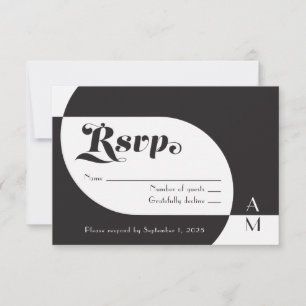 Vintage Deco Black and White OSA Kort