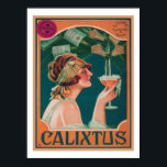 Vintage Deco Calixtus Champagne Poster<br><div class="desc">1920-talet,  Art Deco,  Calixtus Champagne Advertisement Poster. Finns i 5 storlekar och arbetsyta.</div>