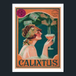 Vintage Deco Calixtus Champagne Poster<br><div class="desc">1920-talet,  Art Deco,  Calixtus Champagne Advertisement Poster. Finns i 5 storlekar och arbetsyta.</div>