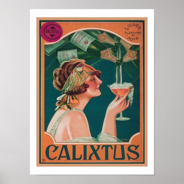 Vintage Deco Calixtus Champagne Poster (Framsidan)