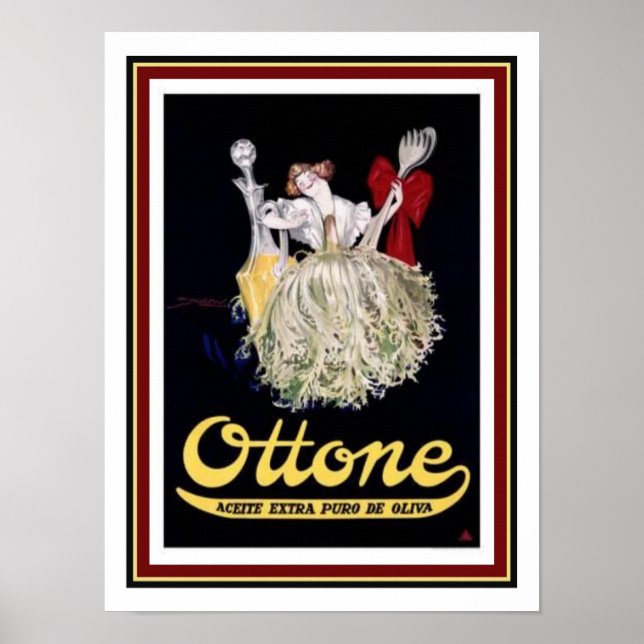 Vintage Deco "Ottone" Olivolja Poster (Framsidan)