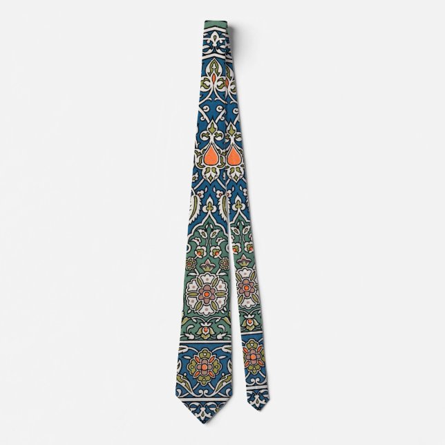 Vintage Decorative Arabesque Blommönster Slips (Framsida)