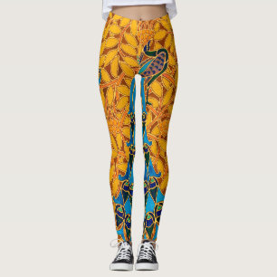 Vintage Decorative Art nouveau Peacocks and Träd Leggings