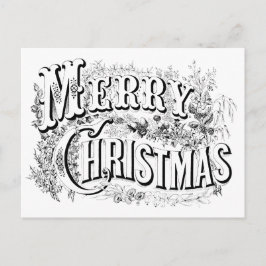 Vintage Decorative God jul Färg Me-skript Vykort
