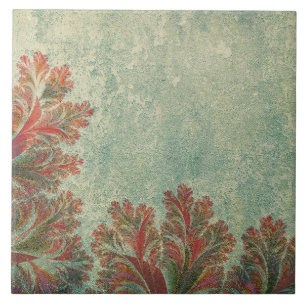 Vintage Decorative Tile Duo:Grönt och reddist-Brow Kakelplatta