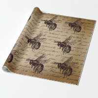 Vintage decoupage honungsbi
