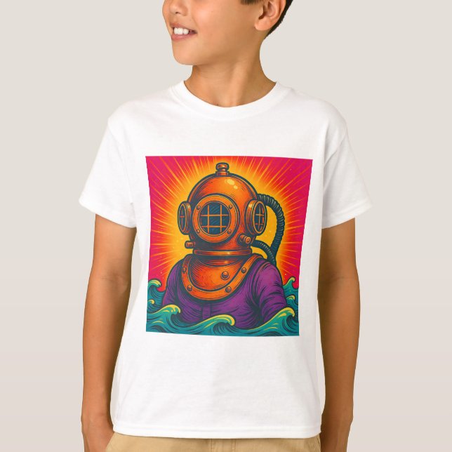 Vintage Deep Sea Diver T Shirt (Framsida)