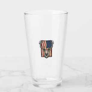 Vintage Deer Amerikansk Flagga Jakt Tröja Design_1 Glaskopp