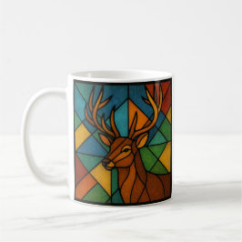 Vintage Deer Tiffany Style Stained Glass Design Kaffemugg