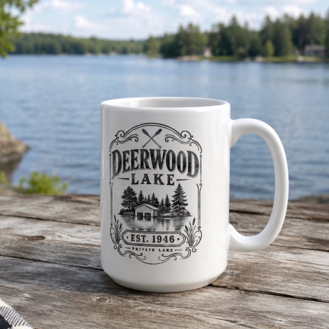 Vintage Deerwood båthus  Kaffemugg (Skapare uppladdad)