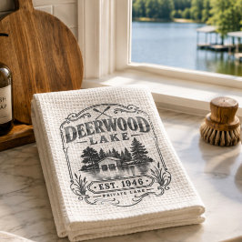 Vintage Deerwood båthus Kökshandduk