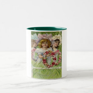 Vintage Dekoration Day Girls Två-Tonad Mugg