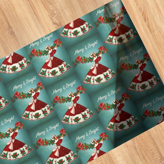 Vintage dekoration Red glitter Presentpapper (Skapare uppladdad)