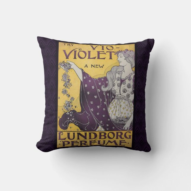 Vintage dekorativ kudde "för Vio Violette" (Framsida)