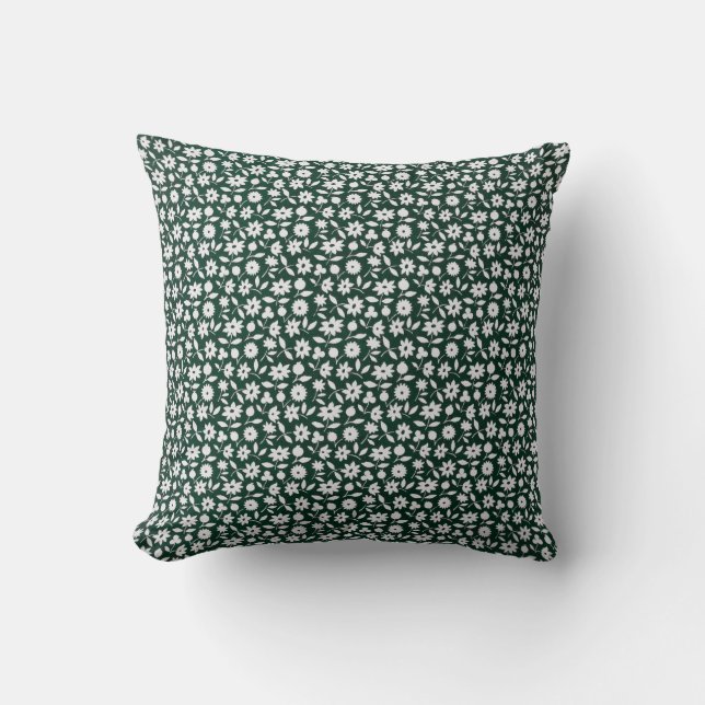 Vintage dekorativ tät blomsterdesign kudde (Framsida)