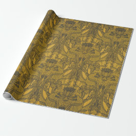 Vintage dekorativt Art Nouveau blommönster Presentpapper