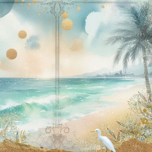 Vintage Dekoupage Skrot Journal Scrapbook Hantverk (Coastal Beach Decoupage Junk Journal Scrapbook)