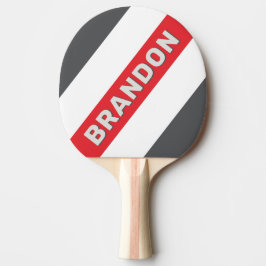 Vintage delad vingspets djärvt randig med namn pingisracket