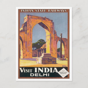 Vintage Delhi India Railways Vykort