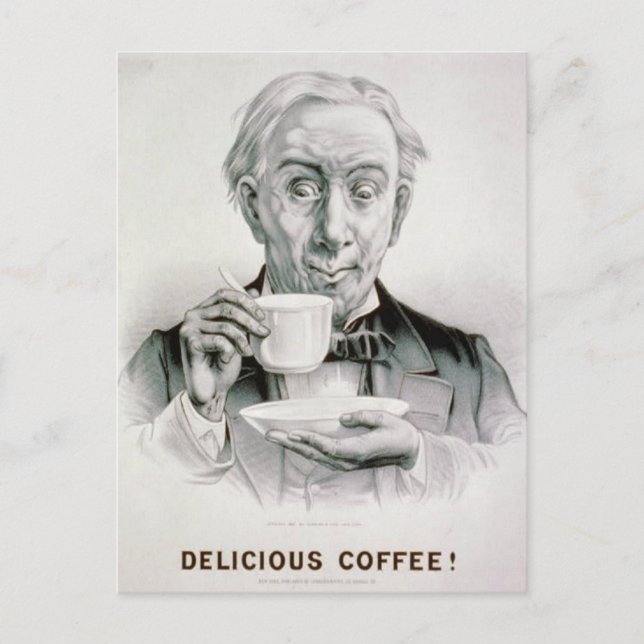 Vintage Delicious Coffee-vykort Vykort (Framsida)