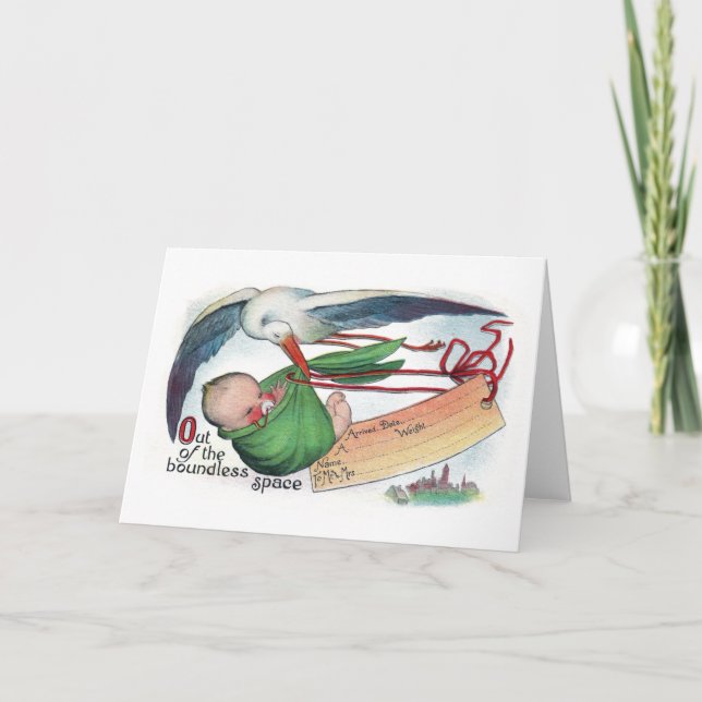 Vintage Delivery Via Stork Meddelande (Framsida)