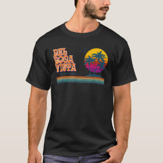 Vintage Dell Boca Vista s Sunset Handflatan träd E T Shirt