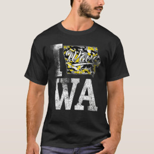 Vintage delstaten Iowa Trendig våg Iowans Svart Gu T Shirt