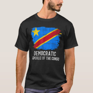 Vintage Demokratiska republiken Kongo Flagga T Shirt