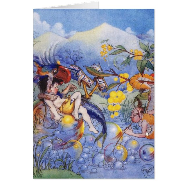 Vintage - den Billibonga fågeln, Hälsningskort (Framsidan)