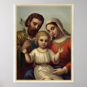 vintage den heliga familjen, Jesus christ, Josef, Poster