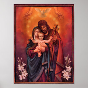 vintage den heliga familjen, Jesus christ, Josef, Poster