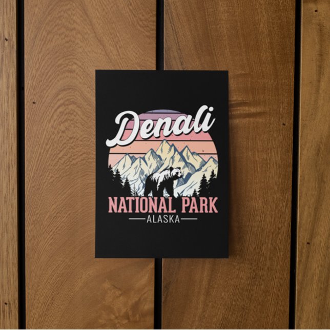 Vintage Denali National Park – Alaska Resa Vykort (Vintage Denali National Park – Alaska Travel Postcard)