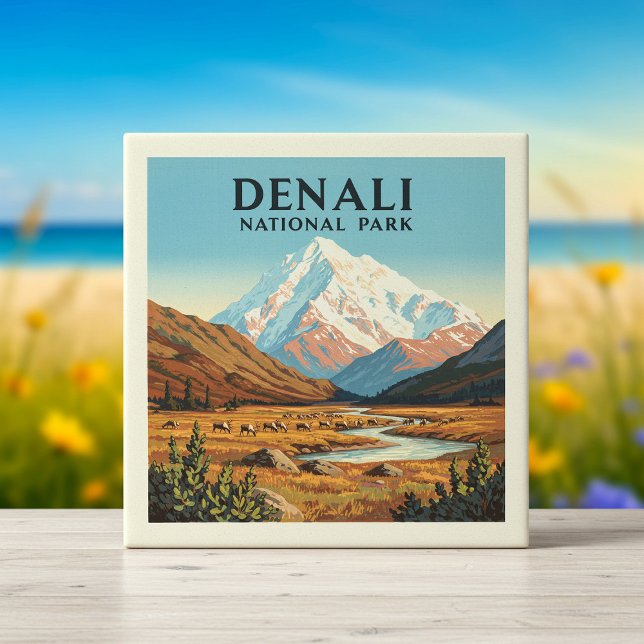 Vintage Denali nationalpark Kakelplatta (Skapare uppladdad)