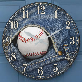 Vintage Denim Baseball Fans and Players Stor Klocka