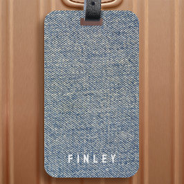 Vintage Denim Blue Jeans Titta Bagagebricka