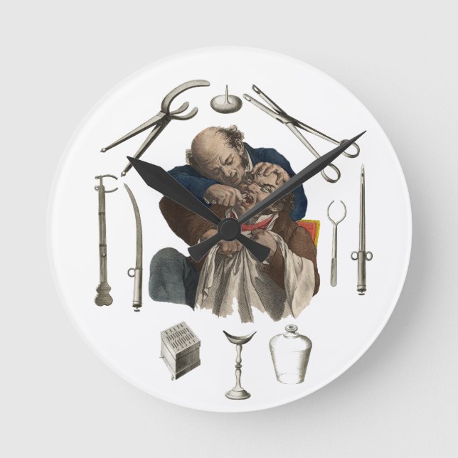 vintage dentist gifts rund klocka (Framsida)